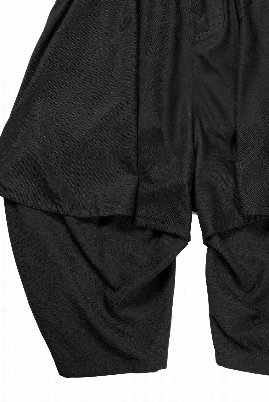 beauty : beast 8Q LAYERED SUPER WIDE SAROUEL PANTS (BLACK)