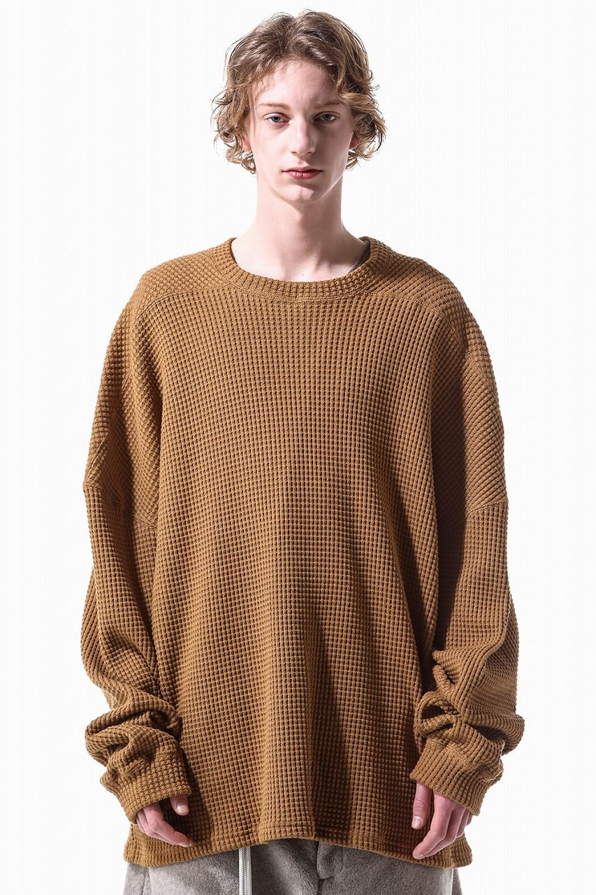 A.F ARTEFACT OVER SIZE TOP / HEAVY WAFFLE JERSEY (CAMEL)