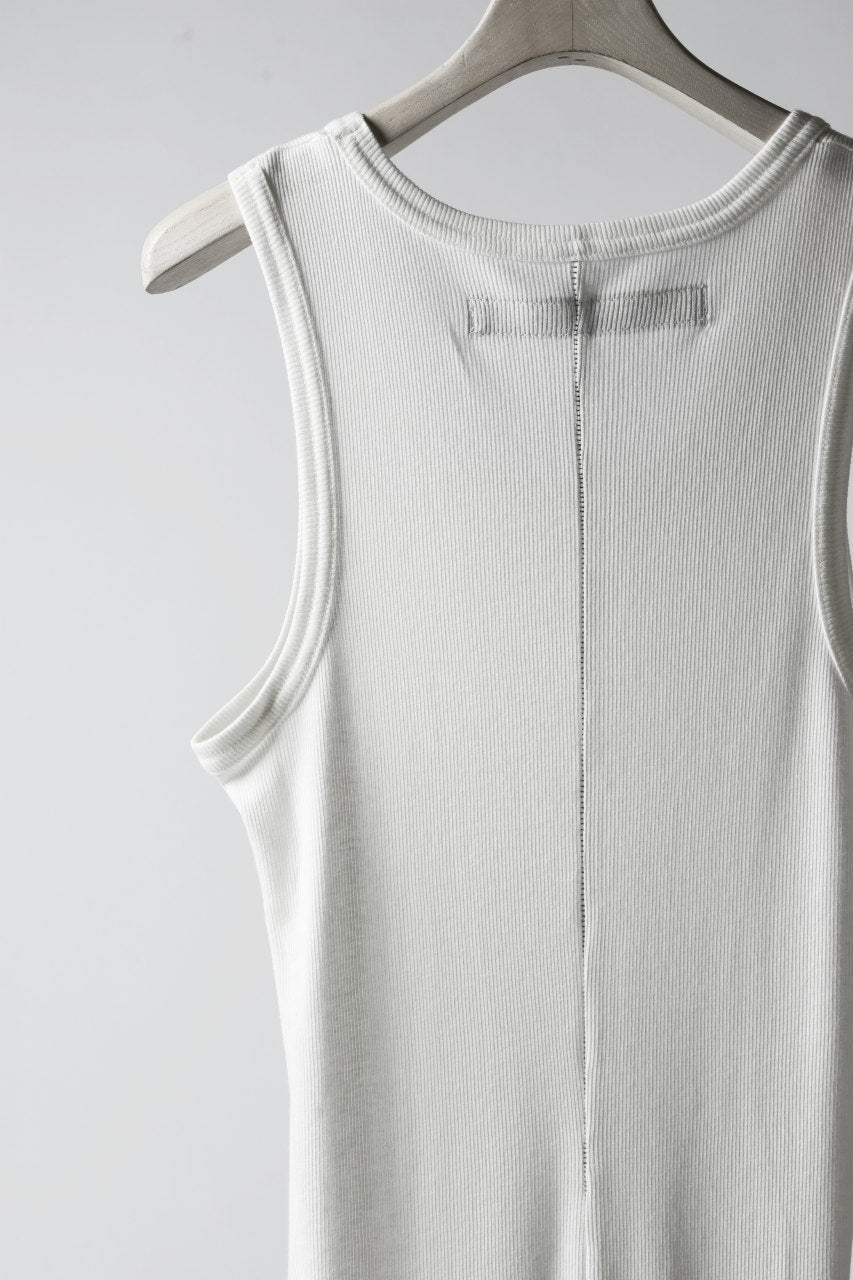 A.F ARTEFACT LONG TANK TOP / RIB COTTON  (WHITE)