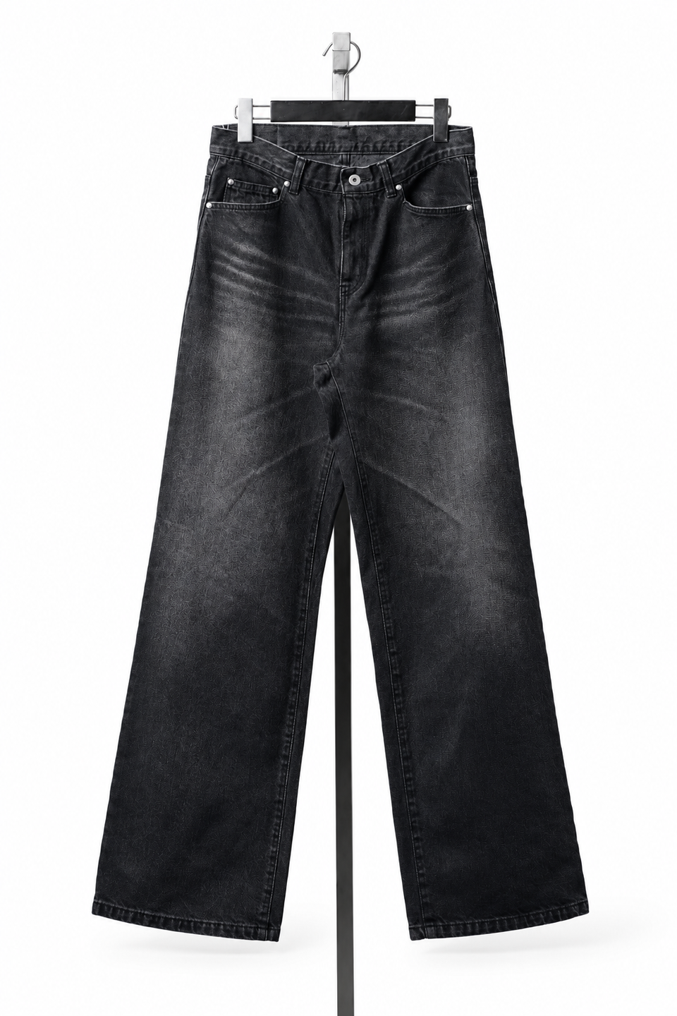 Load image into Gallery viewer, LITTLEBIG Flocked Denim Pants (BLACK)