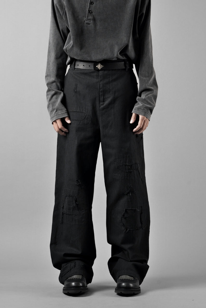 Professor.E DISTRESSED WORK PANTS (BLACK)