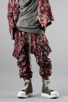 画像をギャラリービューアに読み込む, A.F ARTEFACT BELTED DETAIL JOGGER / JACQUARD ABSTRACT PATTERN (RED)