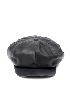 画像をギャラリービューアに読み込む, ISAMU KATAYAMA BACKLASH LEATHER CASQUETTE / JP-STEER SOFT SHRINK (BLACK)