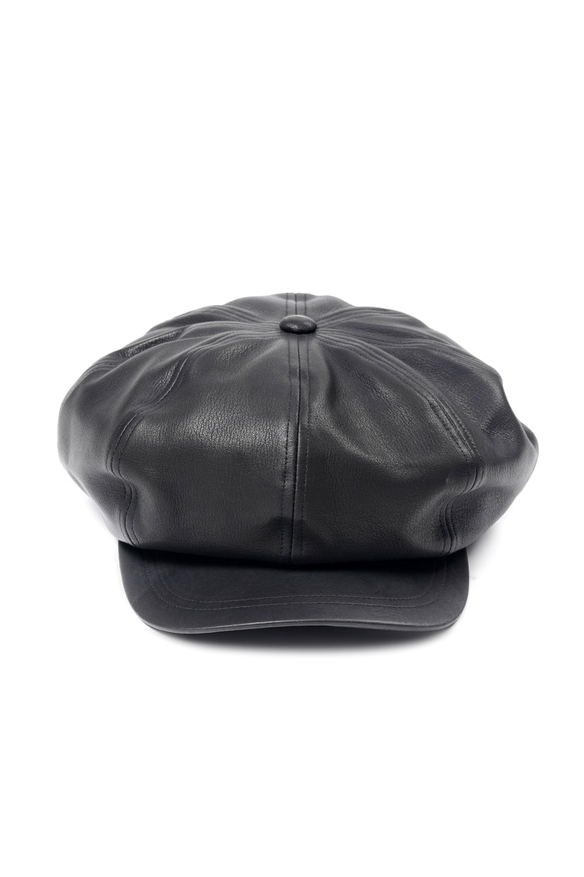 画像をギャラリービューアに読み込む, ISAMU KATAYAMA BACKLASH LEATHER CASQUETTE / JP-STEER SOFT SHRINK (BLACK)