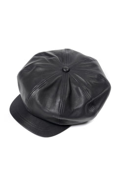 画像をギャラリービューアに読み込む, ISAMU KATAYAMA BACKLASH LEATHER CASQUETTE / JP-STEER SOFT SHRINK (BLACK)