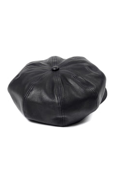 画像をギャラリービューアに読み込む, ISAMU KATAYAMA BACKLASH LEATHER CASQUETTE / JP-STEER SOFT SHRINK (BLACK)