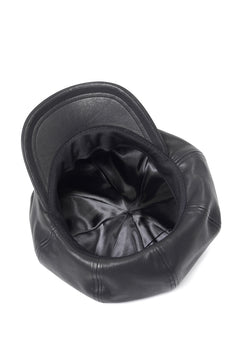 画像をギャラリービューアに読み込む, ISAMU KATAYAMA BACKLASH LEATHER CASQUETTE / JP-STEER SOFT SHRINK (BLACK)
