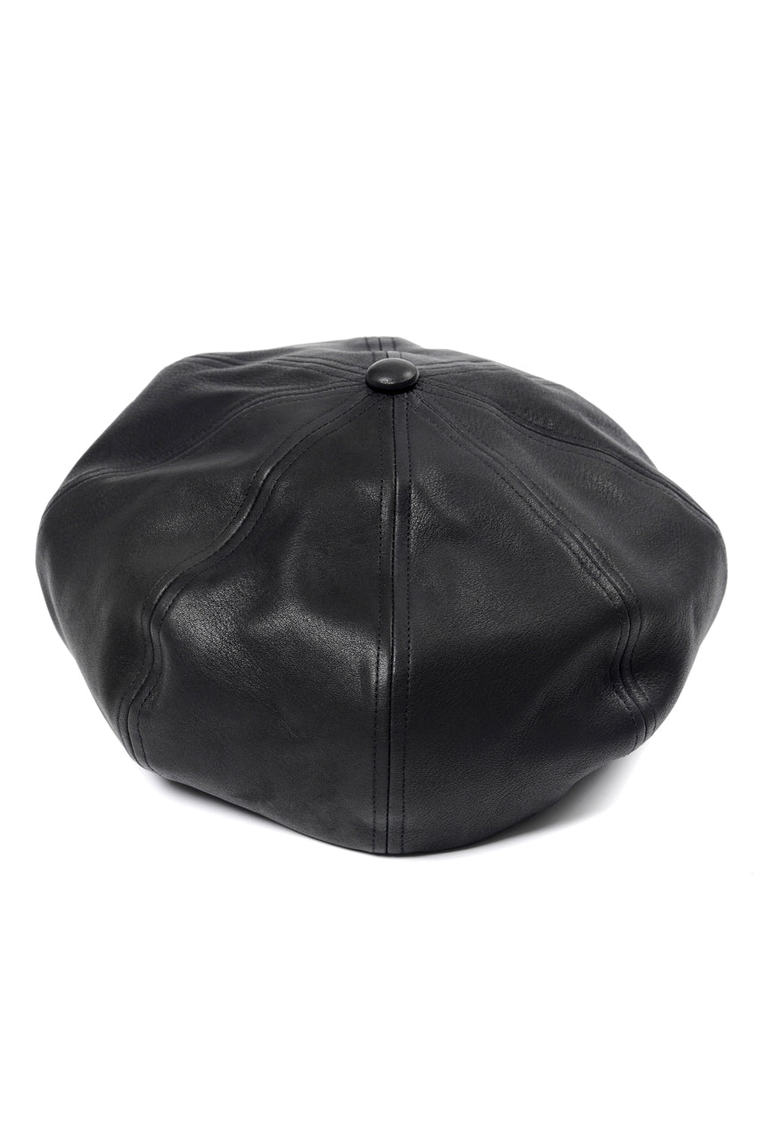 画像をギャラリービューアに読み込む, ISAMU KATAYAMA BACKLASH LEATHER BERET / JP-STEER SOFT SHRINK (BLACK)