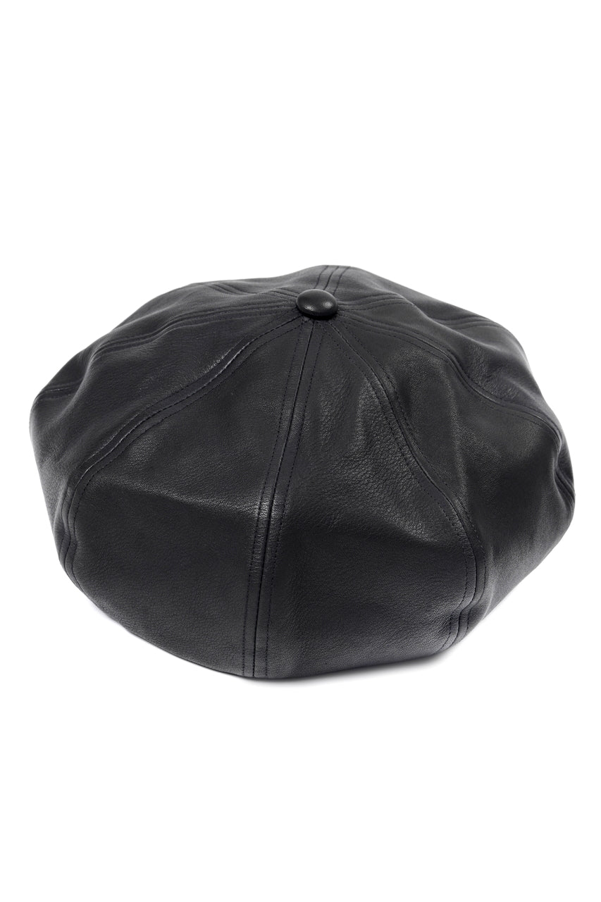 画像をギャラリービューアに読み込む, ISAMU KATAYAMA BACKLASH LEATHER BERET / JP-STEER SOFT SHRINK (BLACK)
