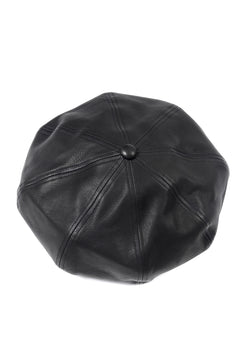 画像をギャラリービューアに読み込む, ISAMU KATAYAMA BACKLASH LEATHER BERET / JP-STEER SOFT SHRINK (BLACK)