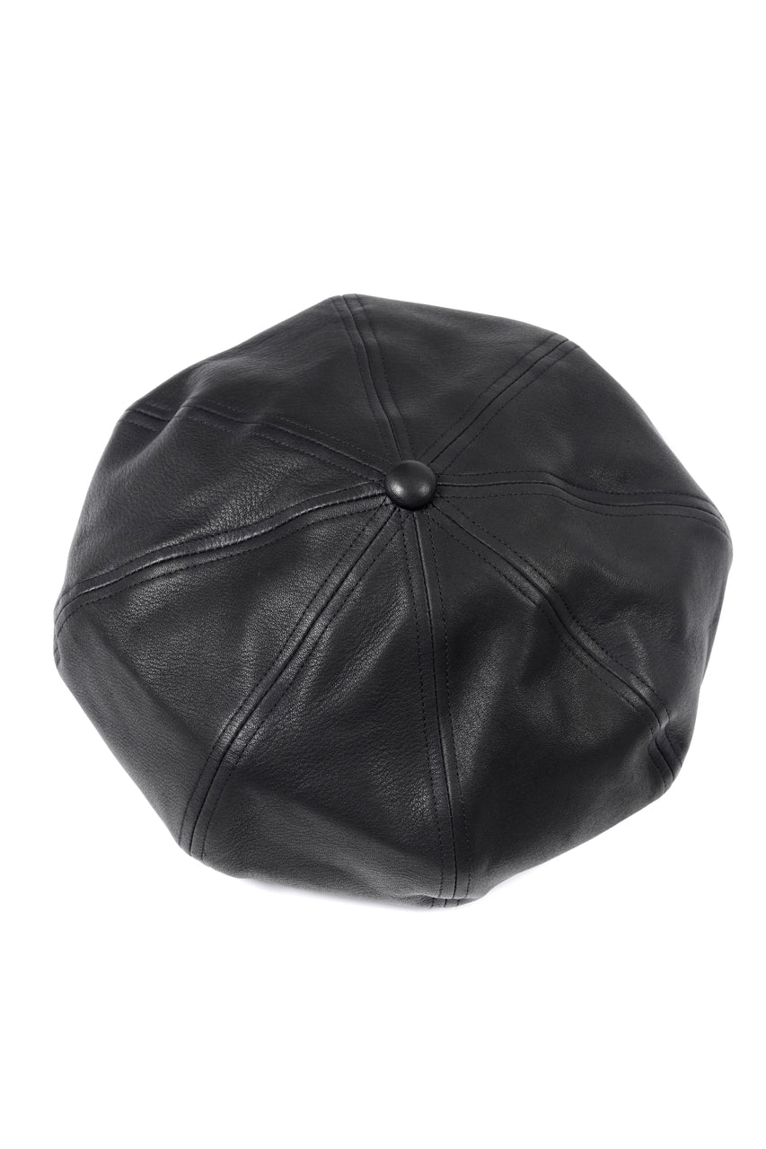 画像をギャラリービューアに読み込む, ISAMU KATAYAMA BACKLASH LEATHER BERET / JP-STEER SOFT SHRINK (BLACK)