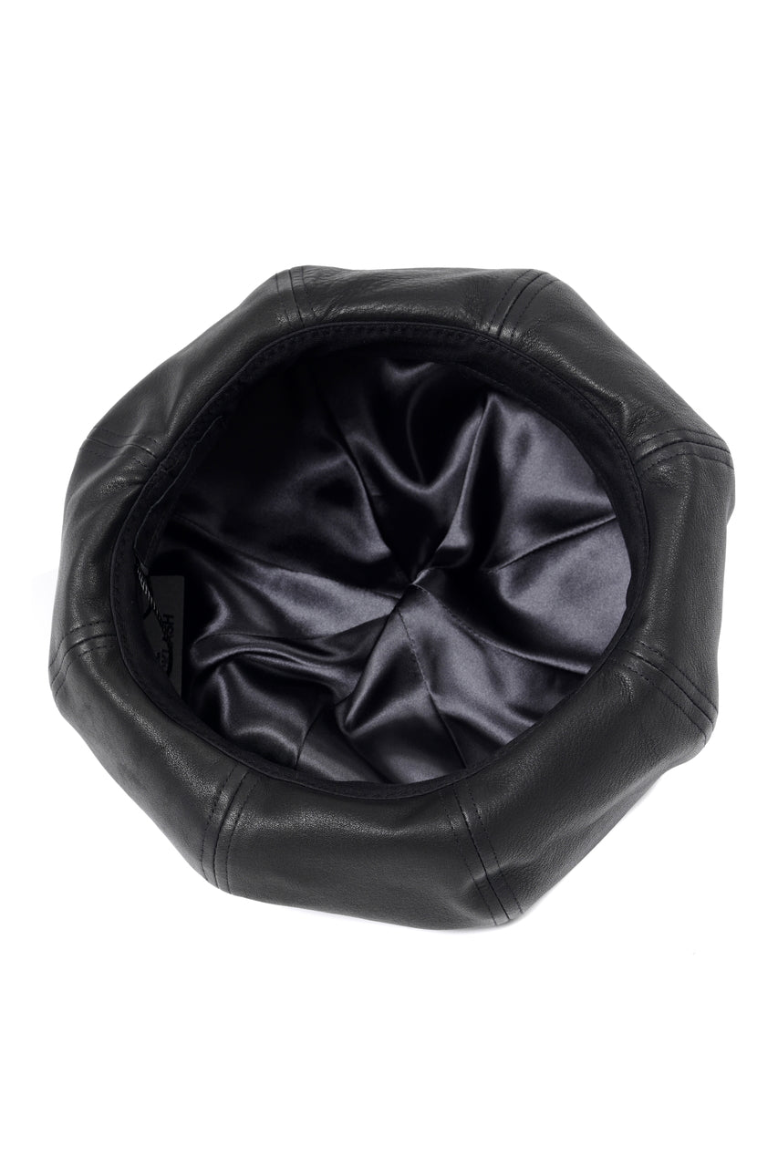 画像をギャラリービューアに読み込む, ISAMU KATAYAMA BACKLASH LEATHER BERET / JP-STEER SOFT SHRINK (BLACK)