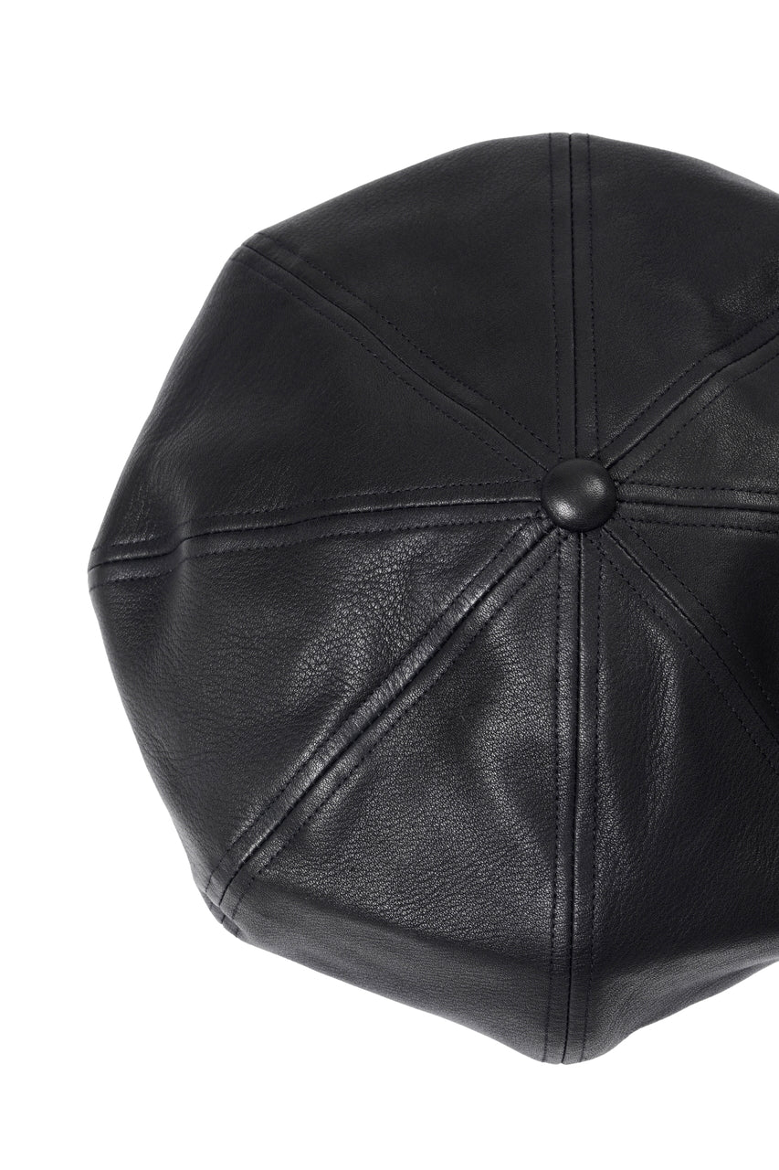 画像をギャラリービューアに読み込む, ISAMU KATAYAMA BACKLASH LEATHER BERET / JP-STEER SOFT SHRINK (BLACK)