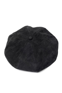 Load image into Gallery viewer, ISAMU KATAYAMA BACKLASH LEATHER BERET / KANGAROO SUEDE (BLACK)