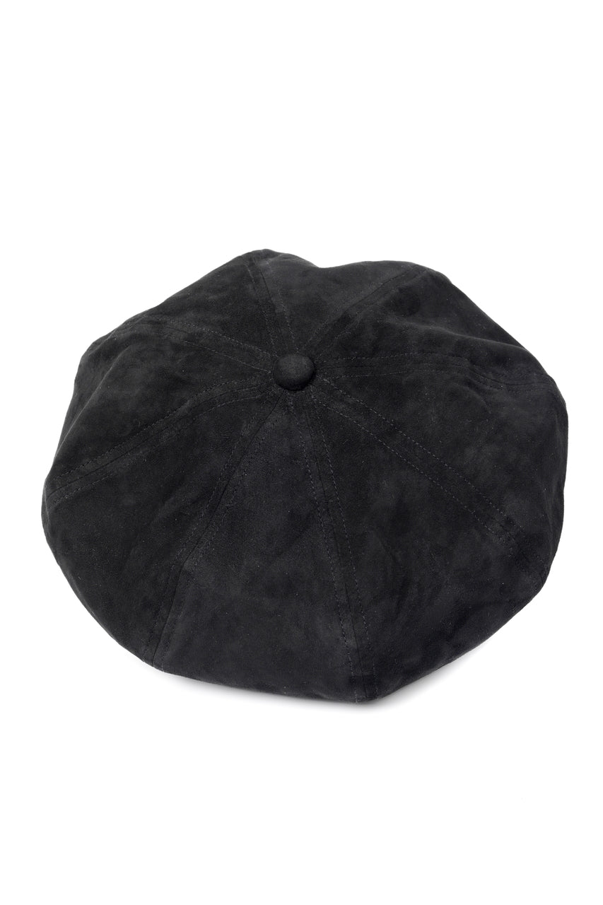 Load image into Gallery viewer, ISAMU KATAYAMA BACKLASH LEATHER BERET / KANGAROO SUEDE (BLACK)