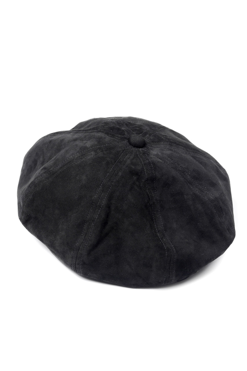 Load image into Gallery viewer, ISAMU KATAYAMA BACKLASH LEATHER BERET / KANGAROO SUEDE (BLACK)