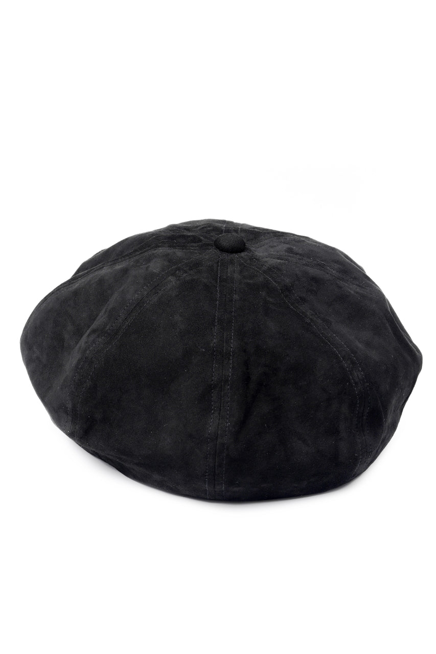 Load image into Gallery viewer, ISAMU KATAYAMA BACKLASH LEATHER BERET / KANGAROO SUEDE (BLACK)