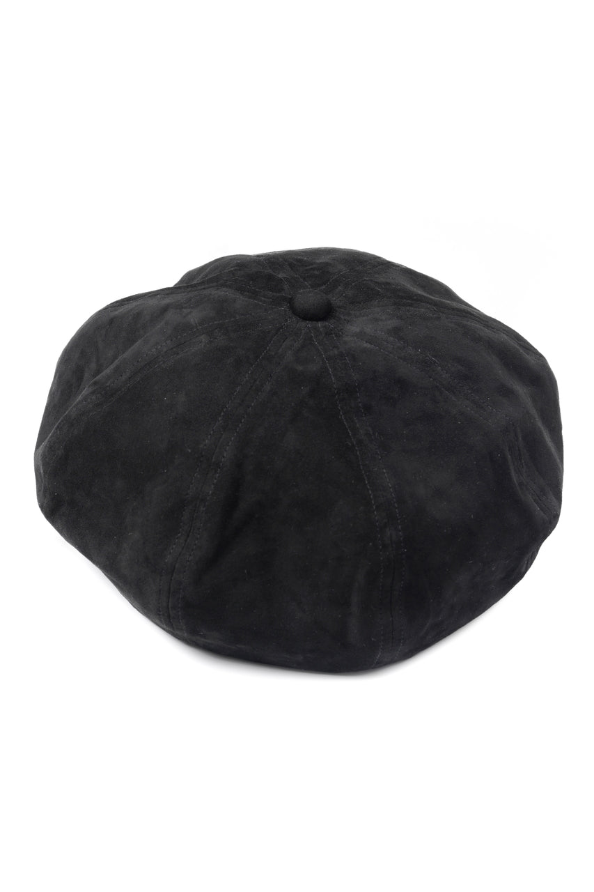 Load image into Gallery viewer, ISAMU KATAYAMA BACKLASH LEATHER BERET / KANGAROO SUEDE (BLACK)