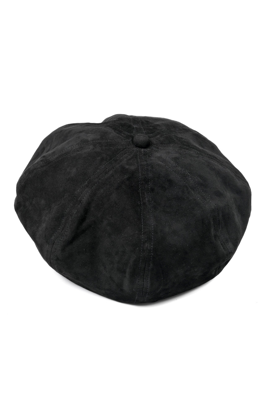 Load image into Gallery viewer, ISAMU KATAYAMA BACKLASH LEATHER BERET / KANGAROO SUEDE (BLACK)