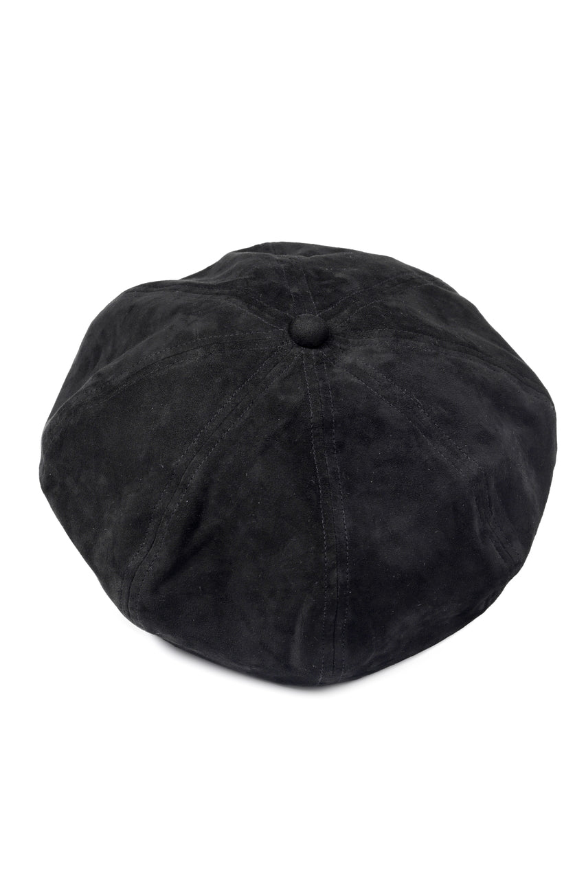 Load image into Gallery viewer, ISAMU KATAYAMA BACKLASH LEATHER BERET / KANGAROO SUEDE (BLACK)