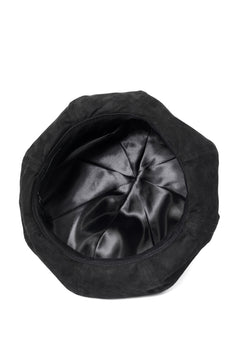 Load image into Gallery viewer, ISAMU KATAYAMA BACKLASH LEATHER BERET / KANGAROO SUEDE (BLACK)
