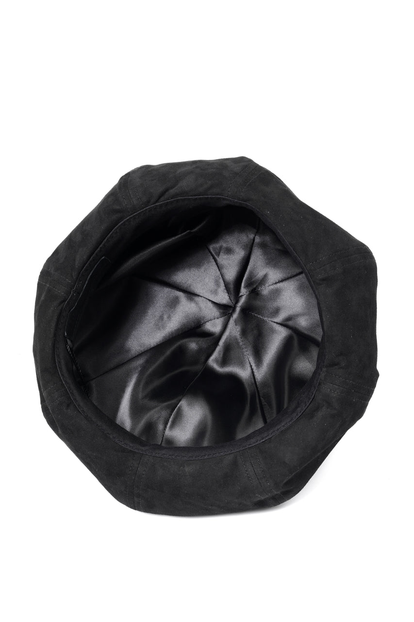 Load image into Gallery viewer, ISAMU KATAYAMA BACKLASH LEATHER BERET / KANGAROO SUEDE (BLACK)