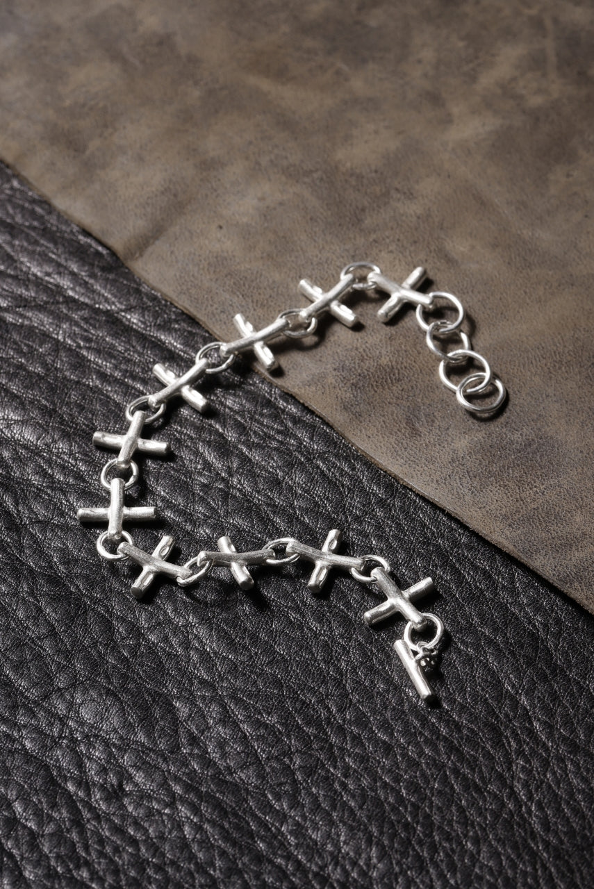 Load image into Gallery viewer, m.a+ cross multiple silver cross bracelet / AB+++ AG (SILVER)