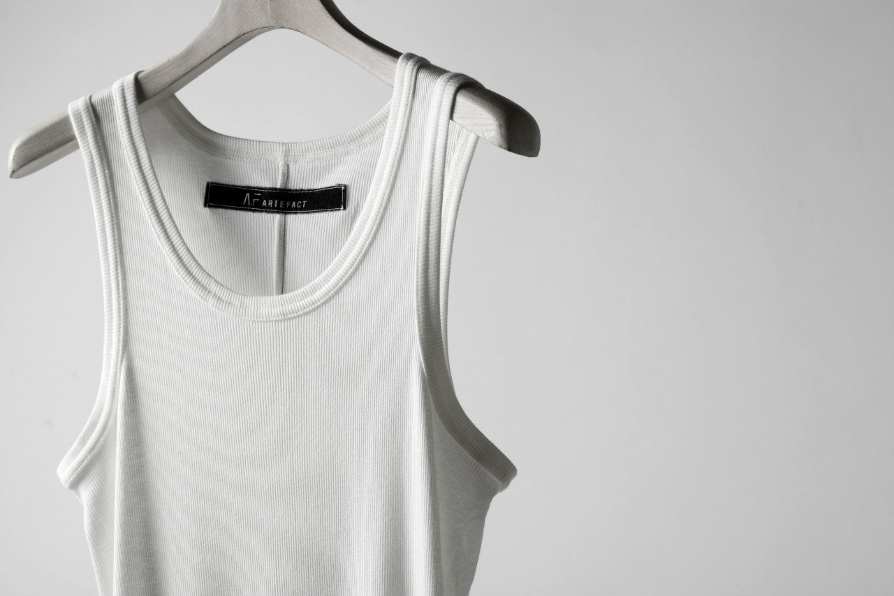 A.F ARTEFACT LONG TANK TOP / RIB COTTON  (WHITE)