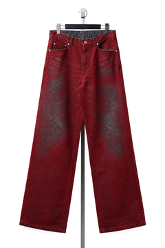画像をギャラリービューアに読み込む, LITTLEBIG Flocked Denim Pants (RED)