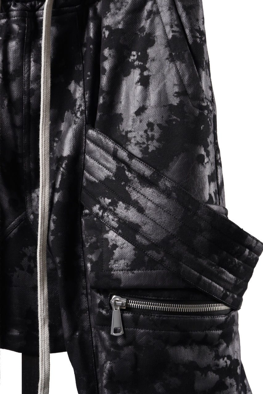 Load image into Gallery viewer, A.F ARTEFACT BELT CARGO SARROUEL JOGGER / MOTTLED COATED SWEAT (BLACK)