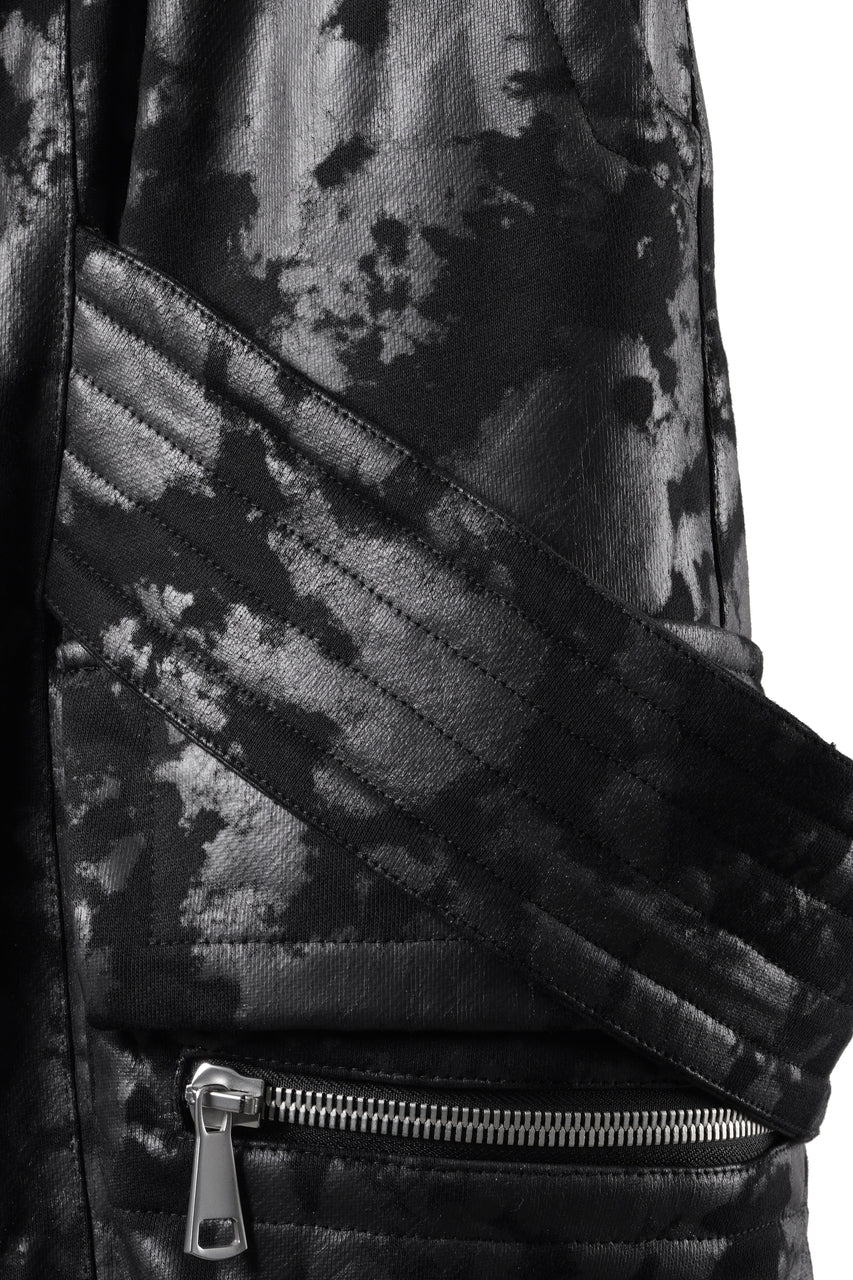 Load image into Gallery viewer, A.F ARTEFACT BELT CARGO SARROUEL JOGGER / MOTTLED COATED SWEAT (BLACK)