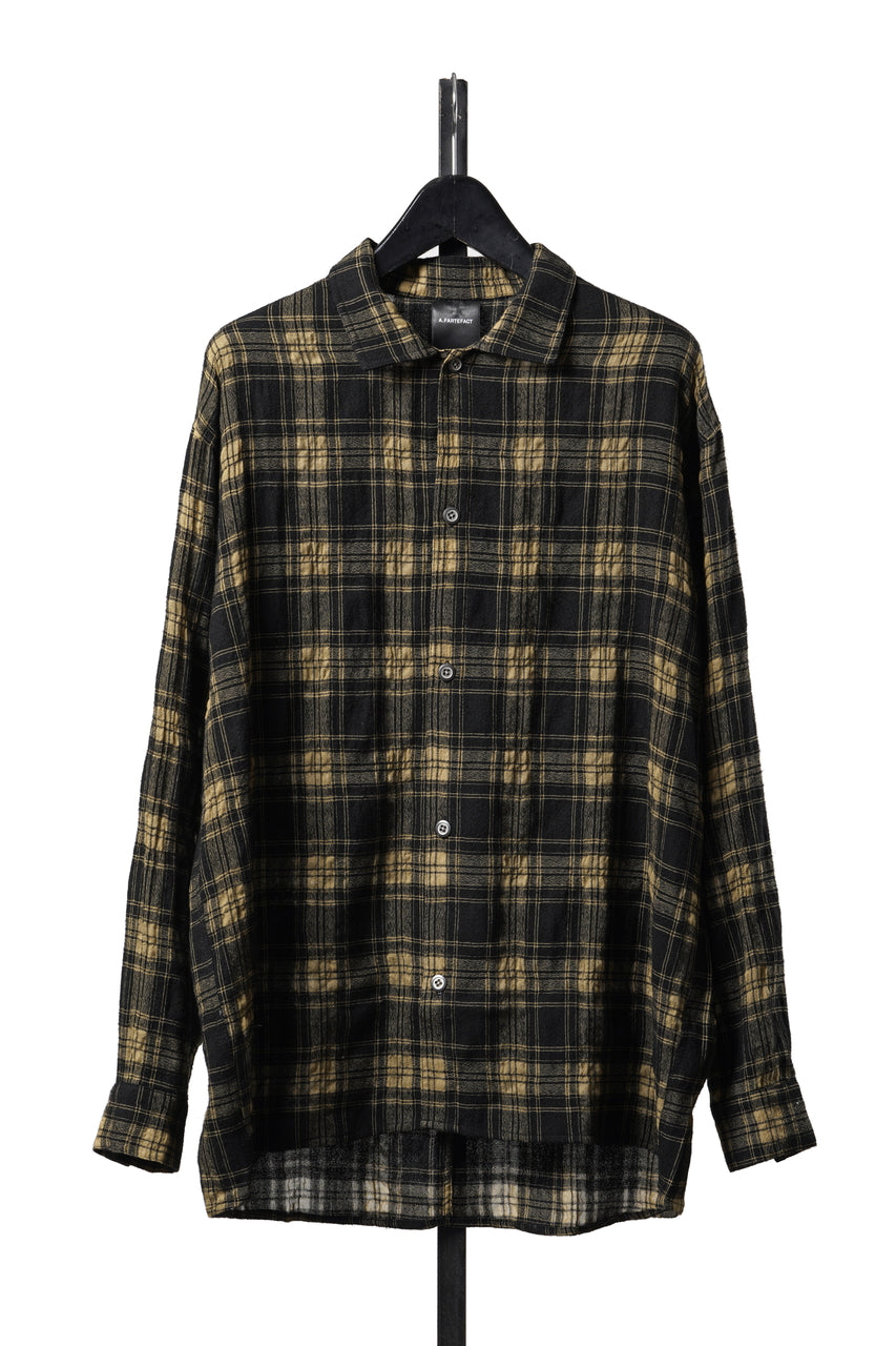Load image into Gallery viewer, A.F ARTEFACT LOOSEY-FIT SHIRTS / PLAID PATTERNED (BLACK×YELLOW)