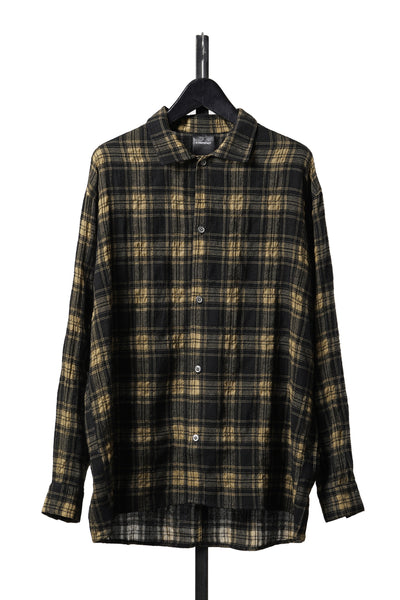 A.F ARTEFACT LOOSEY-FIT SHIRTS / PLAID PATTERNED (BLACK×YELLOW)