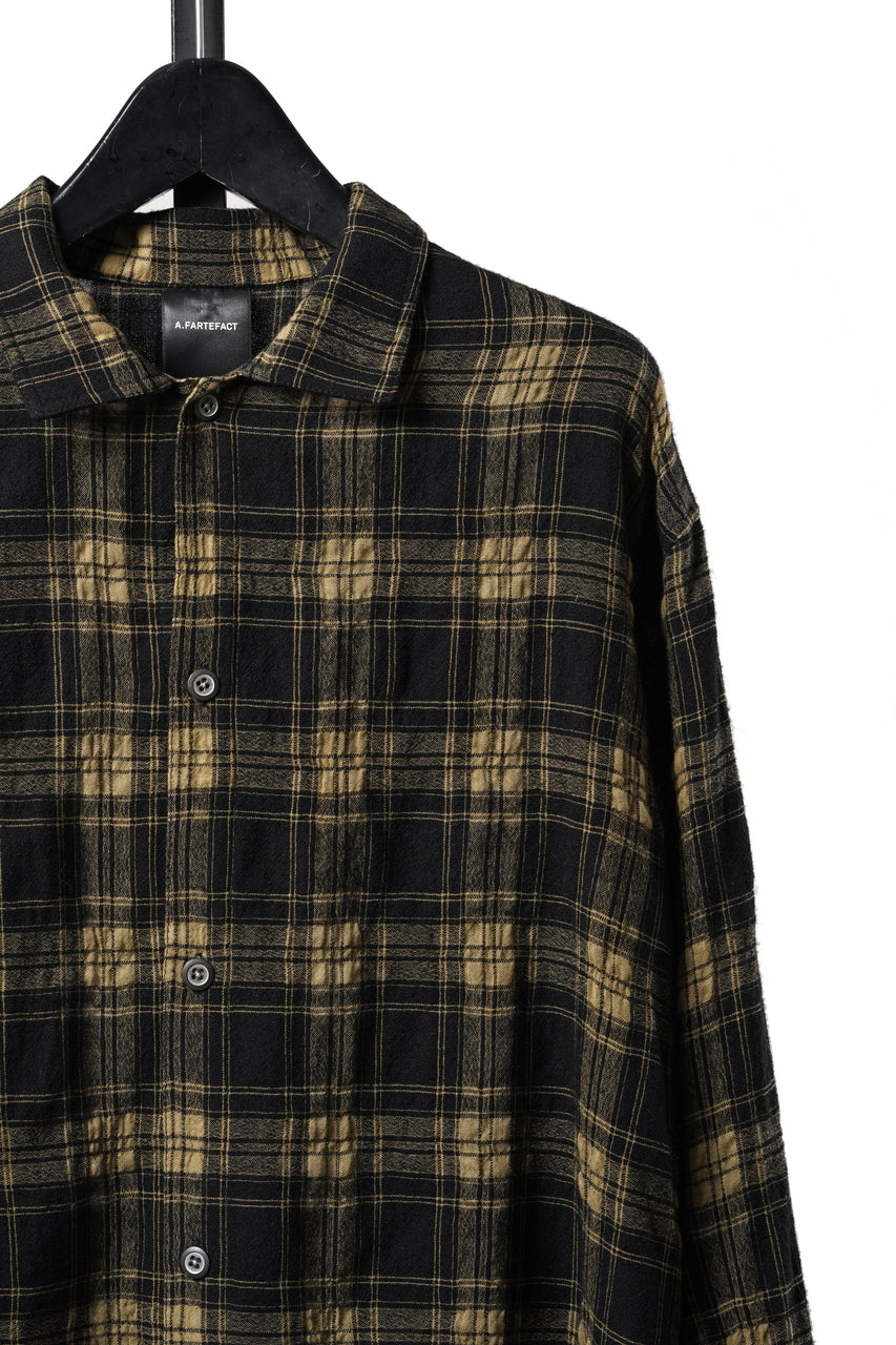 Load image into Gallery viewer, A.F ARTEFACT LOOSEY-FIT SHIRTS / PLAID PATTERNED (BLACK×YELLOW)
