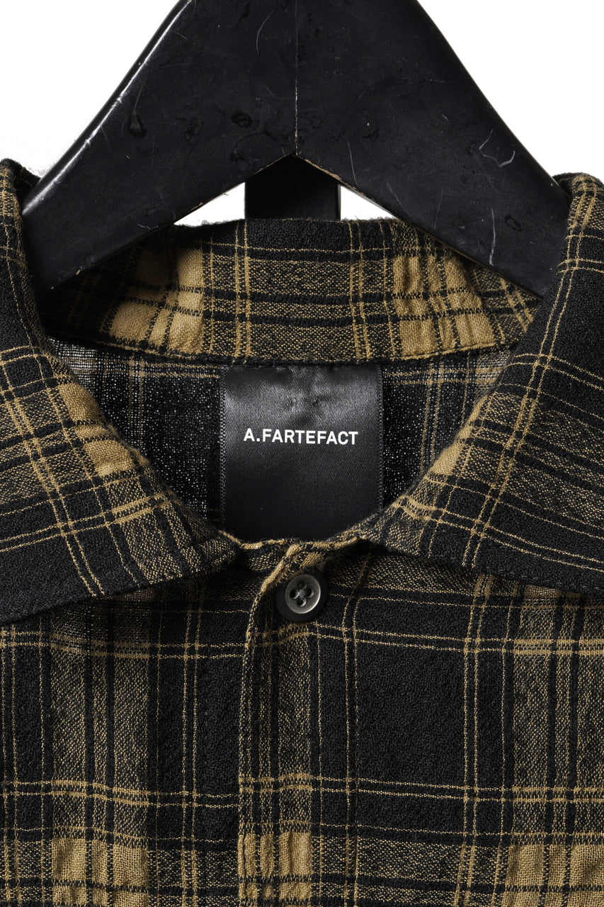 Load image into Gallery viewer, A.F ARTEFACT LOOSEY-FIT SHIRTS / PLAID PATTERNED (BLACK×YELLOW)