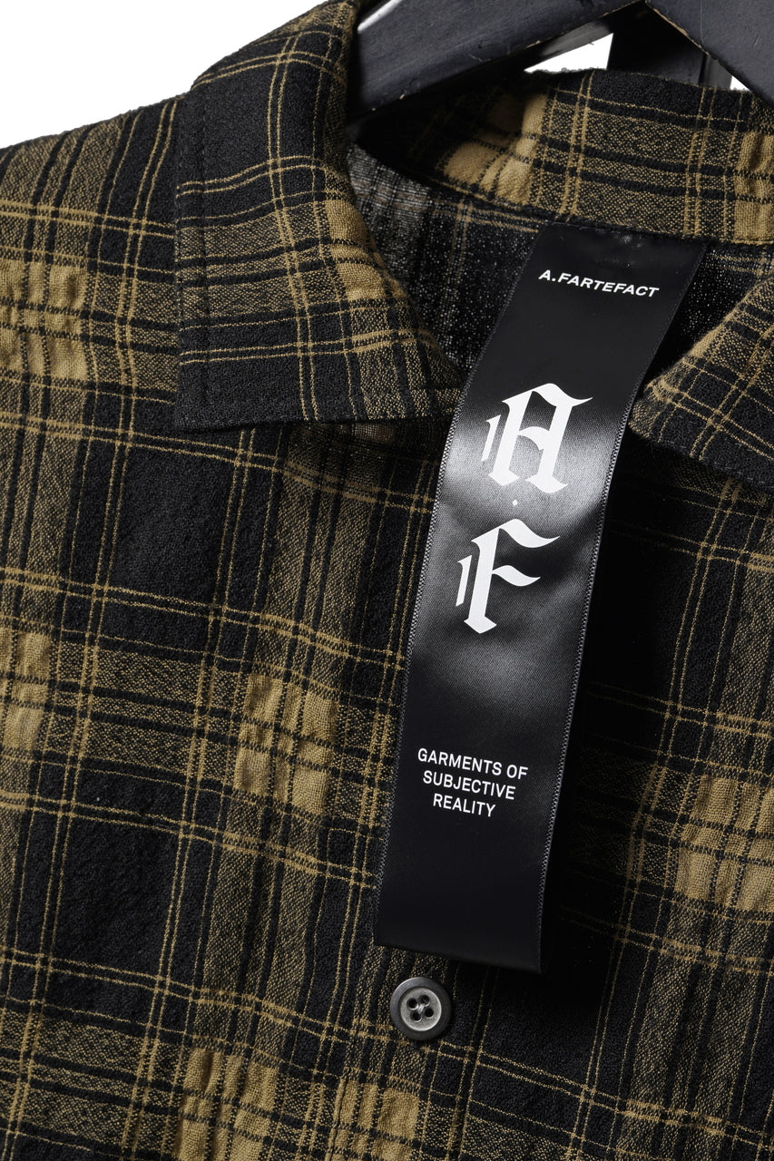 Load image into Gallery viewer, A.F ARTEFACT LOOSEY-FIT SHIRTS / PLAID PATTERNED (BLACK×YELLOW)