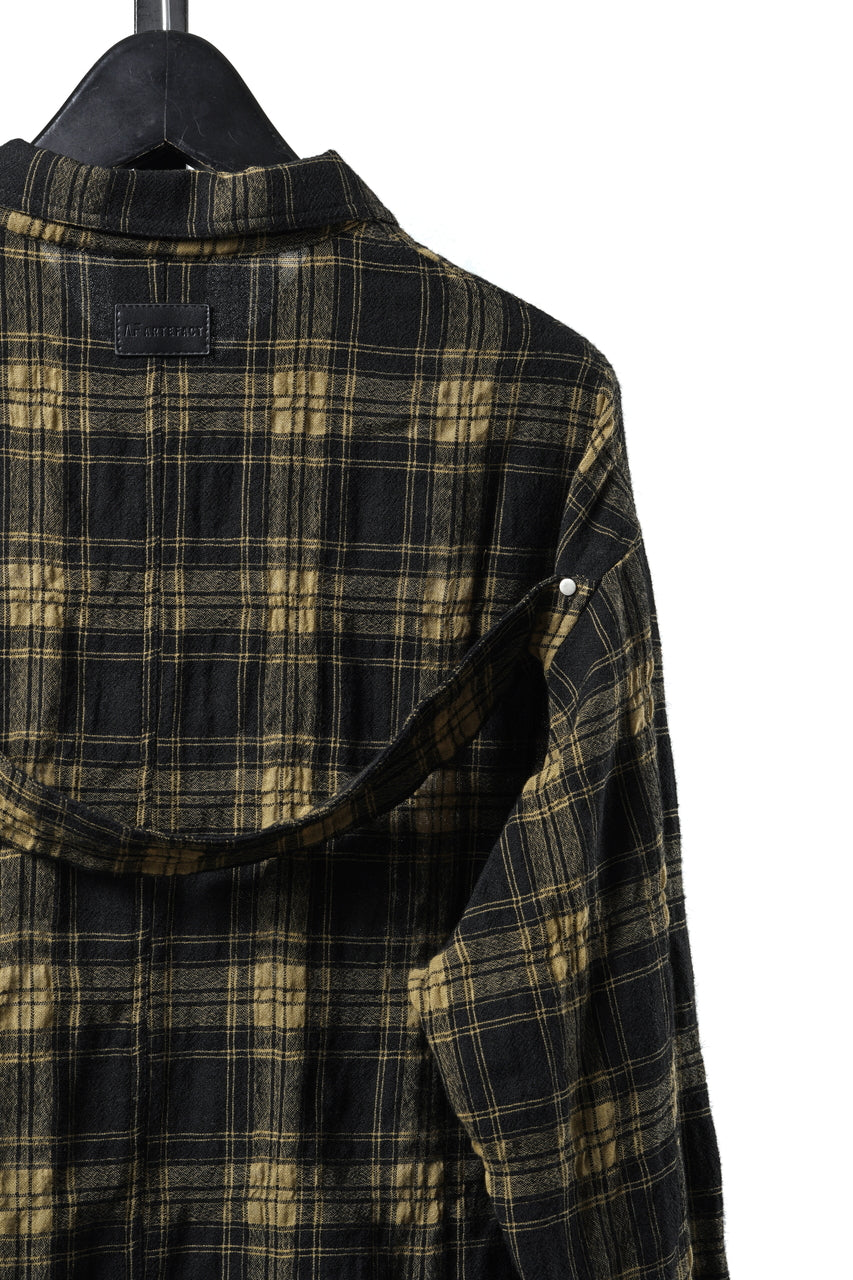 Load image into Gallery viewer, A.F ARTEFACT LOOSEY-FIT SHIRTS / PLAID PATTERNED (BLACK×YELLOW)
