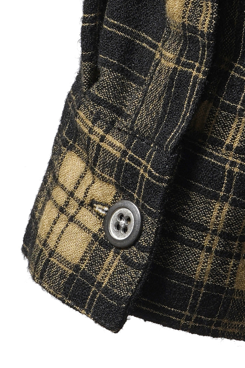 Load image into Gallery viewer, A.F ARTEFACT LOOSEY-FIT SHIRTS / PLAID PATTERNED (BLACK×YELLOW)