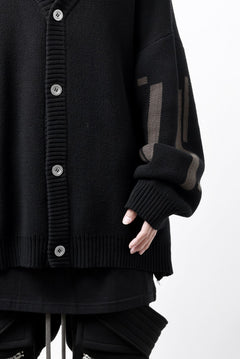 画像をギャラリービューアに読み込む, A.F ARTEFACT GEO PATTERN COTTON KNIT CARDIGAN /  (BLACK x BROWN)