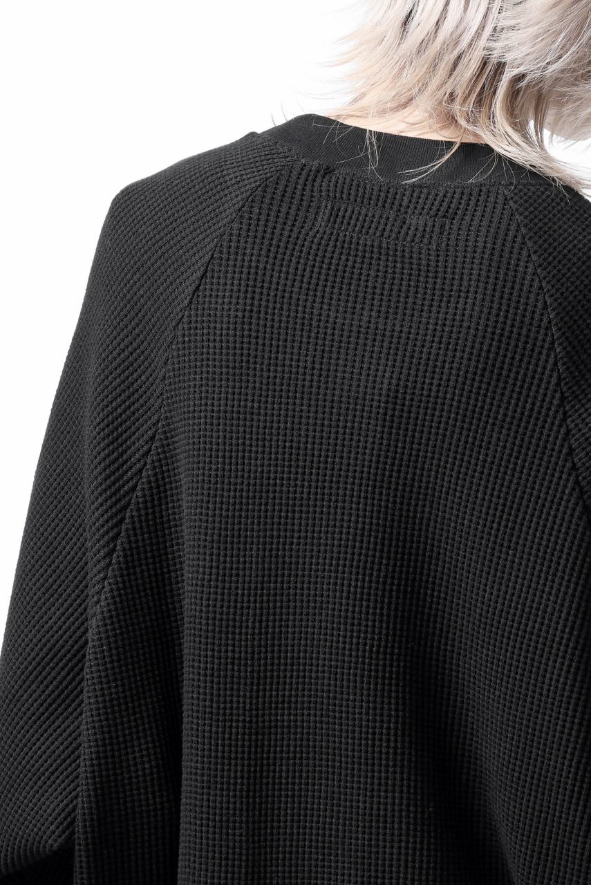 A.F ARTEFACT OVER SIZED DOLMAN LONG PULL OVER / WAFFLE COTTON JERSEY (BLACK)
