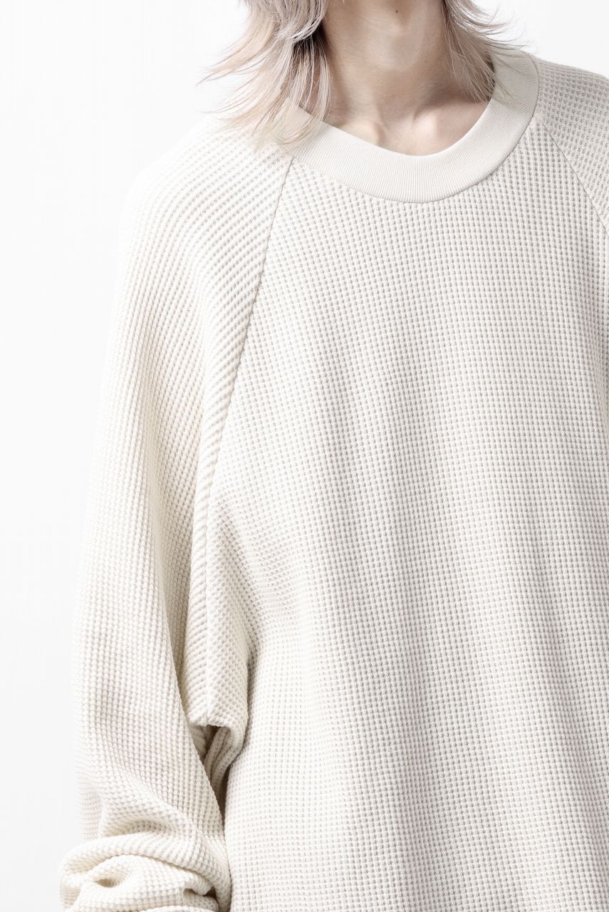 Load image into Gallery viewer, A.F ARTEFACT OVER SIZED DOLMAN LONG PULL OVER / WAFFLE COTTON JERSEY (IVORY)