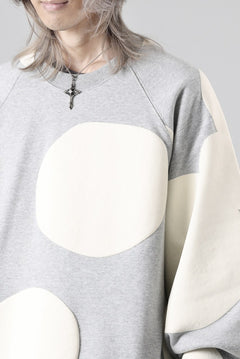 画像をギャラリービューアに読み込む, A.F ARTEFACT POLKA PATTERN SWEAT RAGLAN TOPS (HEATHER GREY)