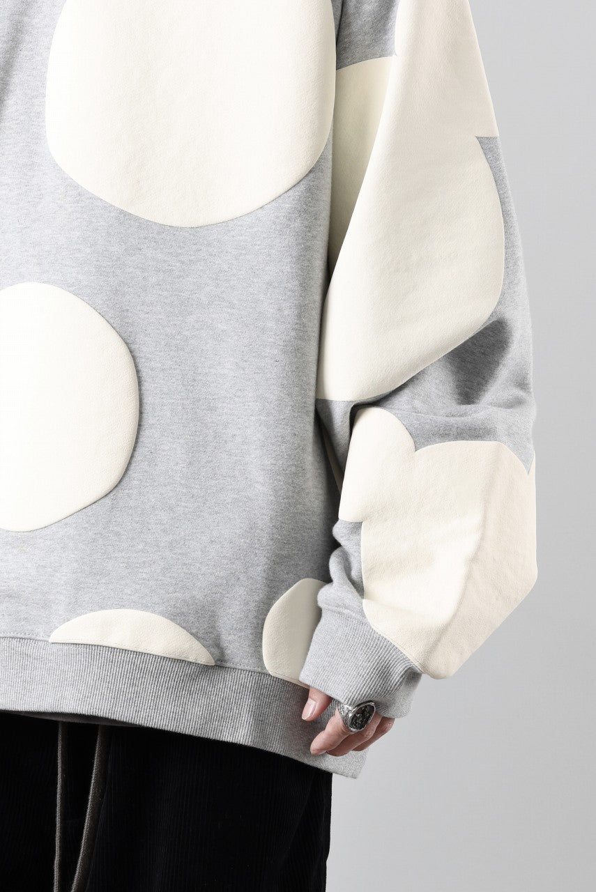 画像をギャラリービューアに読み込む, A.F ARTEFACT POLKA PATTERN SWEAT RAGLAN TOPS (HEATHER GREY)