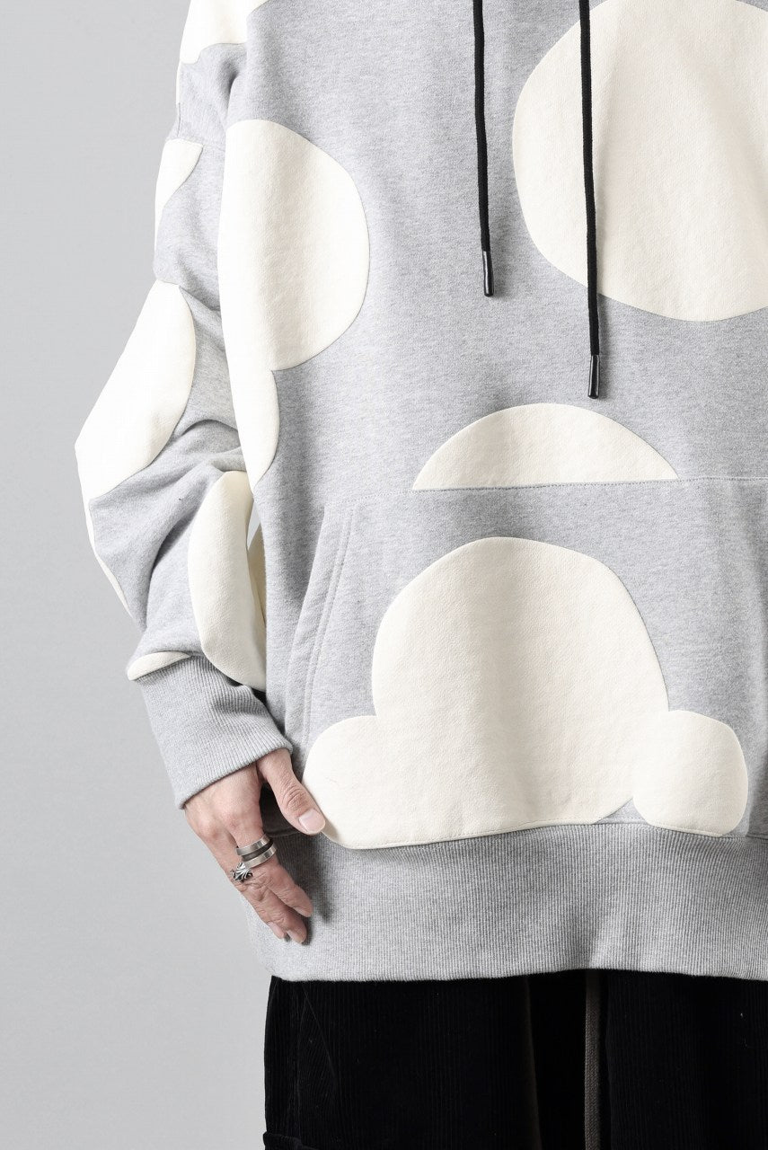 画像をギャラリービューアに読み込む, A.F ARTEFACT POLKA PATTERN SWEAT HOODIE (HEATHER GREY)