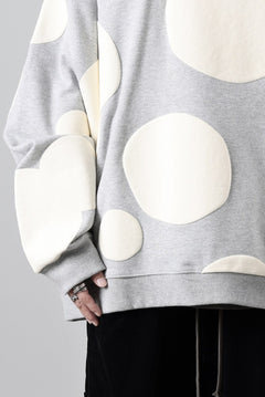 画像をギャラリービューアに読み込む, A.F ARTEFACT POLKA PATTERN SWEAT RAGLAN TOPS (HEATHER GREY)