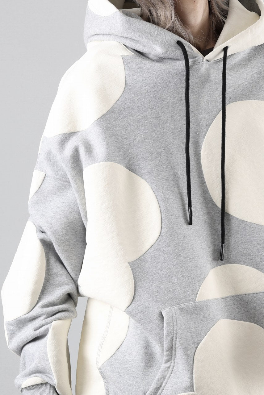 画像をギャラリービューアに読み込む, A.F ARTEFACT POLKA PATTERN SWEAT HOODIE (HEATHER GREY)