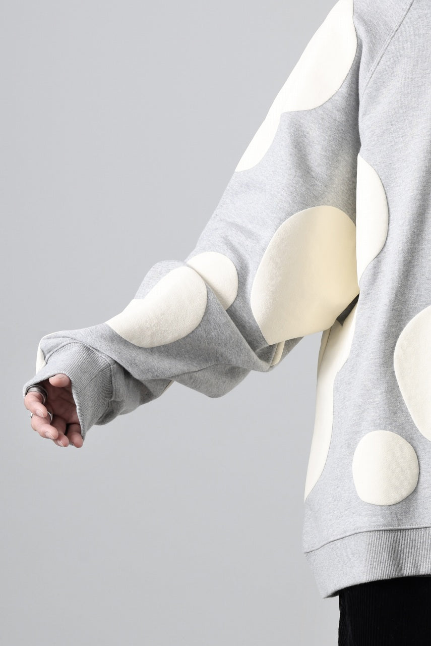 A.F ARTEFACT POLKA PATTERN SWEAT RAGLAN TOPS (HEATHER GREY)