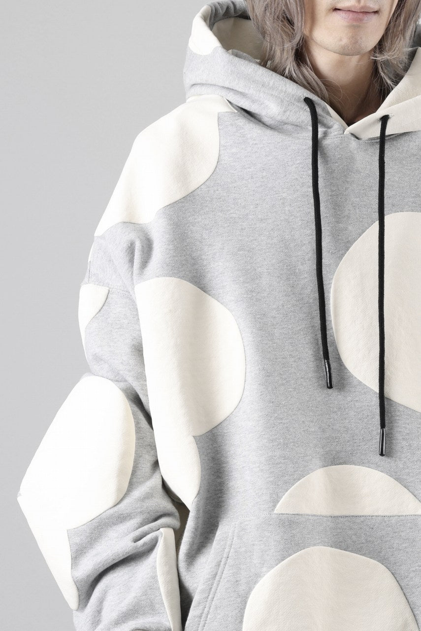 画像をギャラリービューアに読み込む, A.F ARTEFACT POLKA PATTERN SWEAT HOODIE (HEATHER GREY)