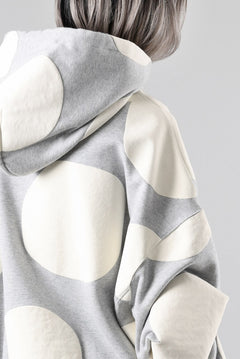 画像をギャラリービューアに読み込む, A.F ARTEFACT POLKA PATTERN SWEAT HOODIE (HEATHER GREY)