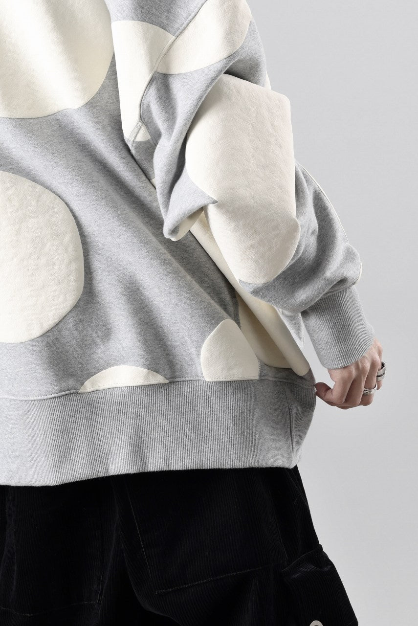 画像をギャラリービューアに読み込む, A.F ARTEFACT POLKA PATTERN SWEAT HOODIE (HEATHER GREY)